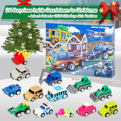 Advent Calendar 2024 Kids Boys - Christmas Countdown Calendar, 24 Days of Christmas Vacation Advent Calendar with Pull Back Car, Toddler Advent Calendar Xmas Gift for 2 3 4 5 6 Year Old Boys Girls 3 Advent Calendar 2024 Kids Boys - Christmas Countdown Calendar, 24 Days of Christmas Vacation Advent Calendar with Pull Back Car, Toddler Advent Calendar Xmas Gift for 2 3 4 5 6 Year Old Boys Girls - Image 3