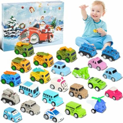 Advent Calendar 2024 Kids, Christmas Countdown Calendar with 24 Surprise Pull Back Car Toys, 24 Day Toy Advent Calendar Vehicles Toys for 2 3 4 5 Year Old Xmas Gifts for Boys Girls Toddlers 2 Advent Calendar 2024 Kids, Christmas Countdown Calendar with 24 Surprise Pull Back Car Toys, 24 Day Toy Advent Calendar Vehicles Toys for 2 3 4 5 Year Old Xmas Gifts for Boys Girls Toddlers - Image 2