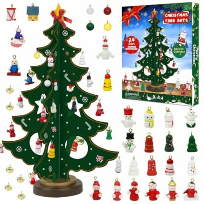 Advent Calendar 2024 Wooden Christmas Tree with 35 Ornaments 24 Days Countdown Advent Calendar with Tabletop Christmas Tree Surprises Christmas Calendar for Adults Boys Girls Gifts Desk Decoration 2 Advent Calendar 2024 Wooden Christmas Tree with 35 Ornaments 24 Days Countdown Advent Calendar with Tabletop Christmas Tree Surprises Christmas Calendar for Adults Boys Girls Gifts Desk Decoration - Image 2