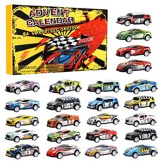 Advent Calendar, 24 Pcs Toy Cars Advent Calendar Kids Pull Back Cars Set, Racing Cars, Christmas Countdown Calendar, Stocking Stuffer Christmas Gifts for Kids Boys Girls