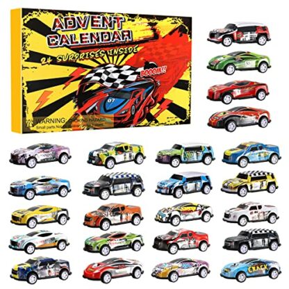 Advent Calendar, 24 Pcs Toy Cars Advent Calendar Kids Pull Back Cars Set, Racing Cars, Christmas Countdown Calendar, Stocking Stuffer Christmas Gifts for Kids Boys Girls 2 Advent Calendar, 24 Pcs Toy Cars Advent Calendar Kids Pull Back Cars Set, Racing Cars, Christmas Countdown Calendar, Stocking Stuffer Christmas Gifts for Kids Boys Girls - Image 2