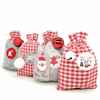 Advent Calendar for Filling, 24 Advent Calendar to Fill Yourself Fabric Bags, Christmas Calendar for Filling, Large, Advent Calendar for Filling, Fabric for Children 2024 (Red) 3 Advent Calendar for Filling, 24 Advent Calendar to Fill Yourself Fabric Bags, Christmas Calendar for Filling, Large, Advent Calendar for Filling, Fabric for Children 2024 (Red) - Image 3
