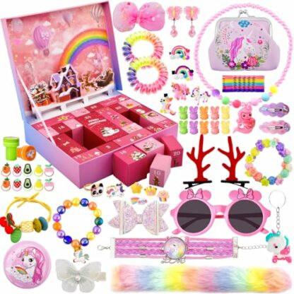 Advent Calendar for Girls 2024 - Christmas Countdown Gift - Xmas Calendar with 24 Days of Surprises including Jewelry, Hair Accessories, Unicorn Bracelet, Ring, Hair Clips, Necklace, and Coin Purse 2 Advent Calendar for Girls 2024 - Christmas Countdown Gift - Xmas Calendar with 24 Days of Surprises including Jewelry, Hair Accessories, Unicorn Bracelet, Ring, Hair Clips, Necklace, and Coin Purse - Image 2