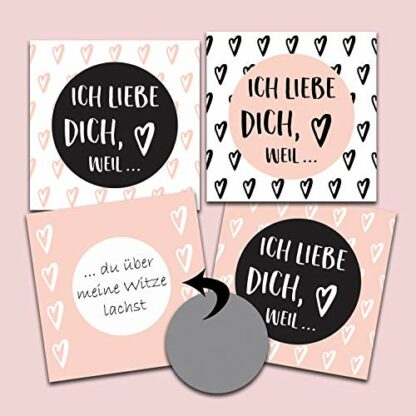 Advent Calendar with German Text "Ich liebe dich zum Rubbelen" 24 Reasons Why I Love You Scratch Advent Calendar 24 Cards - Image 4