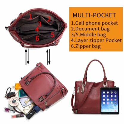 Aileese Handbags and Purses for Women, Top Handle Satchel Crossbody Purse with Adjustable Strap, PU Shoulder Bags for Women 4 Aileese Handbags and Purses for Women, Top Handle Satchel Crossbody Purse with Adjustable Strap, PU Shoulder Bags for Women - Image 4