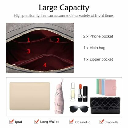 Aileese Vegan PU Leather Purses and Handbags for Women Fashion Boston Shoulder Bag Top Handle Satchel Ladies Hobo Crossbody Bags 3 Aileese Vegan PU Leather Purses and Handbags for Women Fashion Boston Shoulder Bag Top Handle Satchel Ladies Hobo Crossbody Bags - Image 3