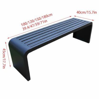 All iron & stainless steel long bench for Dining Room Kitchen Garden Outdoor Park and Shopping Mall Multifunctional Change Shoe Stool and Footstool Black 100 * 40cm - Image 3