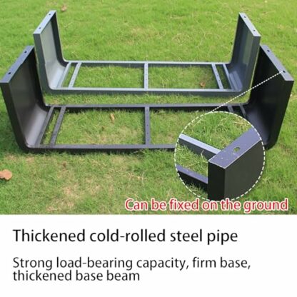 All iron & stainless steel long bench for Dining Room Kitchen Garden Outdoor Park and Shopping Mall Multifunctional Change Shoe Stool and Footstool Black 100 * 40cm - Image 4