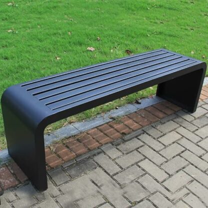 All iron & stainless steel long bench for Dining Room Kitchen Garden Outdoor Park and Shopping Mall Multifunctional Change Shoe Stool and Footstool Black 100 * 40cm - Image 2