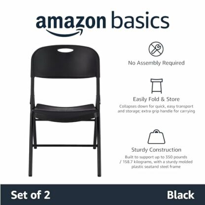Amazon Basics Folding Plastic Chair, 157.5 kg Capacity - Image 3