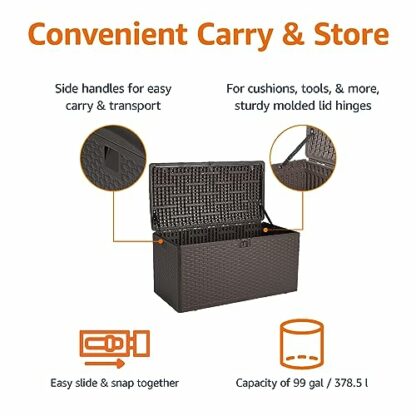 Amazon Basics Organisation and Storage Outdoor Deck Box, 375 Litres, Brown 3 Amazon Basics Organisation and Storage Outdoor Deck Box, 375 Litres, Brown - Image 3