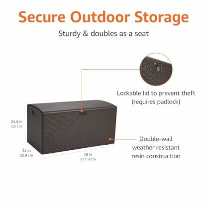 Amazon Basics Organisation and Storage Outdoor Deck Box, 375 Litres, Brown 4 Amazon Basics Organisation and Storage Outdoor Deck Box, 375 Litres, Brown - Image 4