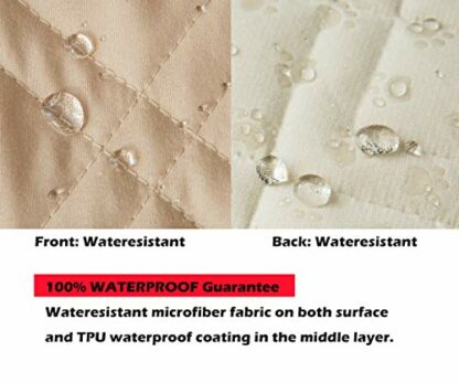 Ameritex Waterproof Nonslip Sofa Cover for Leather, Dog Couch Chair Cover Furniture Protector, Ideal Sofa Slipcovers for Pets and Kids, Stay in Place (Pattern1:Beige, Chair) - Image 4