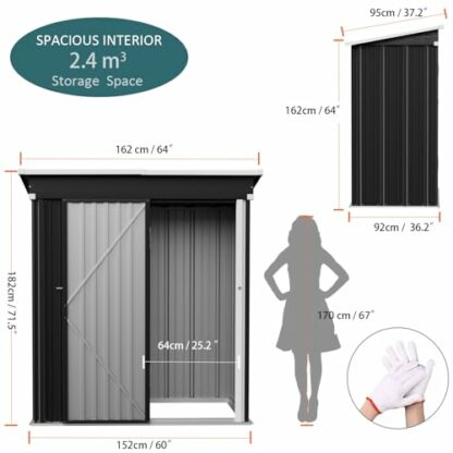Amopatio Metal Garden Storage Shed - Image 4