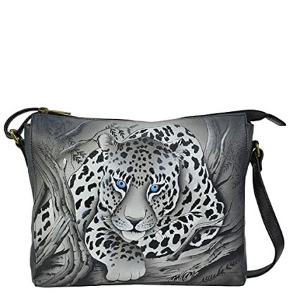 Anna by Anuschka Hand-Painted Women's Genuine Leather Slim Medium Crossbody - Zip Entry, Multipurpose and Zippered Pockets - Image 2