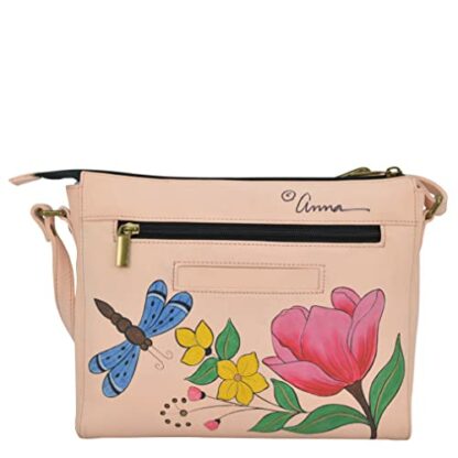 Anna by Anuschka Women's Hand-painted Women's Genuine Leather Slim Medium Crossbody Slim Medium Crossbody - Image 3