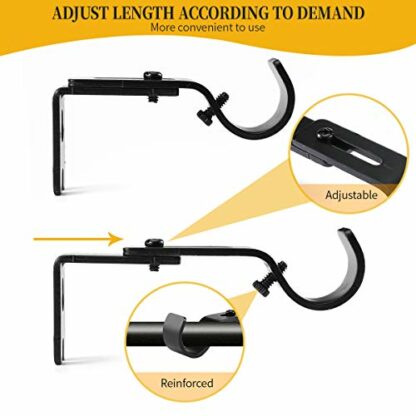 Anndason Heavy Duty Adjustable Curtain Rod Brackets Rod Holders for 1 Inch Rod - Image 4