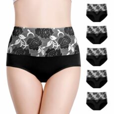 Anntry Women's High Waist Knickers Ladies Cotton Briefs Underwear Full Coverage Soft Breathable Panties 5-pack