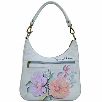 Anuschka Hand Painted Women’s Genuine Leather Convertible Slim Hobo with Crossbody Strap - Top Zip Entry, Multiple Pockets - Image 3