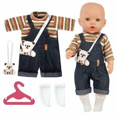 Aolso Baby Doll Clothes for 14-18 Inch Doll 35-45 cm Baby Doll, New Doll Clothes Outfits, Sweet Outfits Hooded Dress with 1 Coat hanger, New Born Baby Dolls Girls Birthday