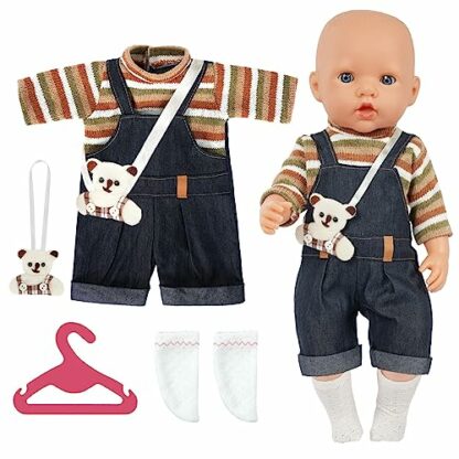 Aolso Baby Doll Clothes for 14-18 Inch Doll 35-45 cm Baby Doll, New Doll Clothes Outfits, Sweet Outfits Hooded Dress with 1 Coat hanger, New Born Baby Dolls Girls Birthday 2 Aolso Baby Doll Clothes for 14-18 Inch Doll 35-45 cm Baby Doll, New Doll Clothes Outfits, Sweet Outfits Hooded Dress with 1 Coat hanger, New Born Baby Dolls Girls Birthday - Image 2