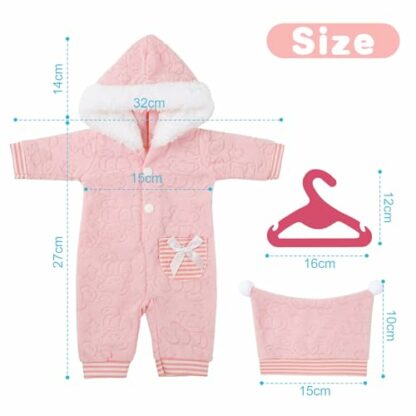 Aolso Baby Doll Clothes for 14-18 Inch Doll 35-45 cm Baby Doll, New Doll Clothes Outfits, Sweet Outfits Long Sleeve Overalls with Coat hanger, New Born Baby Dolls Girls Birthday - Image 3