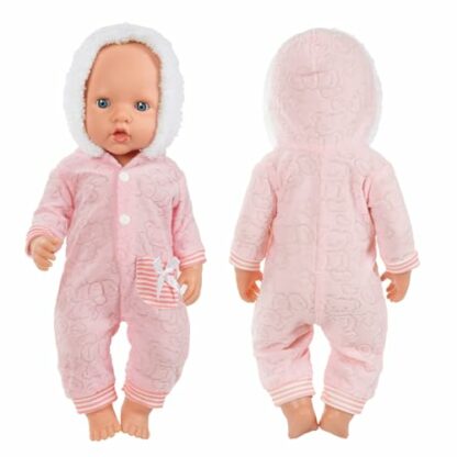 Aolso Baby Doll Clothes for 14-18 Inch Doll 35-45 cm Baby Doll, New Doll Clothes Outfits, Sweet Outfits Long Sleeve Overalls with Coat hanger, New Born Baby Dolls Girls Birthday - Image 4