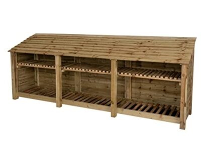 Arbor Garden Solutions wooden log store 4ft, firewood storage (W-335cm, H-126cm, D-88cm), natural finish 3 Arbor Garden Solutions wooden log store 4ft, firewood storage (W-335cm, H-126cm, D-88cm), natural finish - Image 3