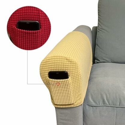 Armrest Chair Covers with 1 pocket Stretch Armchair Couch Arm Rest Cover Anti-Slip Spandex Polyester Sofa Chair Arm Caps Slipcovers for Furniture Protector Set of 2 3 Armrest Chair Covers with 1 pocket Stretch Armchair Couch Arm Rest Cover Anti-Slip Spandex Polyester Sofa Chair Arm Caps Slipcovers for Furniture Protector Set of 2 - Image 3