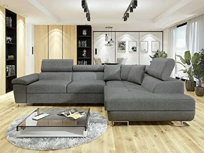 Ashbourne Sofa Bed with Storage | Corner Sofa | Double Sofa Bed | Grey or Grey & Black Fabric | Warranty Included 3 Ashbourne Sofa Bed with Storage | Corner Sofa | Double Sofa Bed | Grey or Grey & Black Fabric | Warranty Included - Image 3