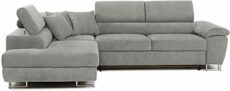 Ashbourne Sofa Bed with Storage | Corner Sofa | Double Sofa Bed | Grey or Grey & Black Fabric | Warranty Included