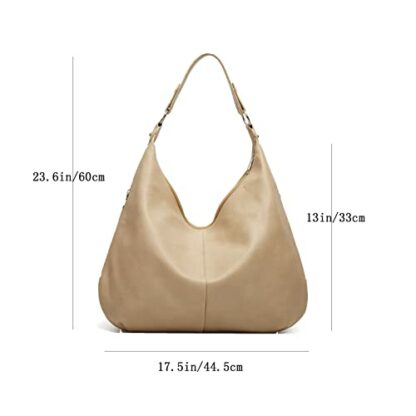 Ashioup Women's Tote Bag Vintage PU Leather Handbags for Women Hobo bags Tote Shoulder Bag with Zipper - Image 3