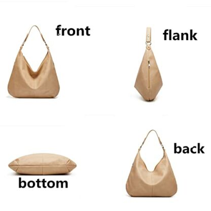 Ashioup Women's Tote Bag Vintage PU Leather Handbags for Women Hobo bags Tote Shoulder Bag with Zipper - Image 4