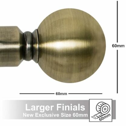 Aspire Homeware Extendable Curtain Poles for Eyelet Curtains Plain Metal Ball - Adjustable Curtains Pole Set includes a Curtain Rod with 60mm Finials, Rings, Brackets, and Fittings Set 3 Aspire Homeware Extendable Curtain Poles for Eyelet Curtains Plain Metal Ball - Adjustable Curtains Pole Set includes a Curtain Rod with 60mm Finials, Rings, Brackets, and Fittings Set - Image 3