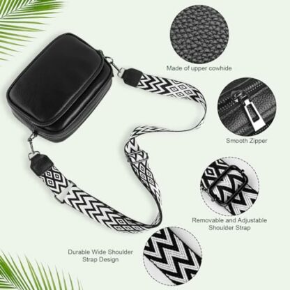 Aucuu Crossbody Bag, Genuine Leather Shoulder Bags for Women, Cell Phone Shoulder Bag, Ladies Cross-body Bags Gift for Women Girls Mom - Image 4