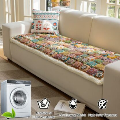 Awjcsv Cotton Sofa Cover, Non Slip Couch Cover for Dogs Washable, Couch Covers for 3 Cushion Couch Sofa Pet Friendly, Pet Couch Covers for Sofa 3 Awjcsv Cotton Sofa Cover, Non Slip Couch Cover for Dogs Washable, Couch Covers for 3 Cushion Couch Sofa Pet Friendly, Pet Couch Covers for Sofa - Image 3