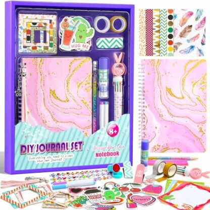 BALORIZ DIY Journal Set for Girls, Scrapbook & Diary Stationery Set, Arts and Crafts Kits for Tweens Teens, Girls Toy Gifts Christmas Birthday Holidays Ideas for 8-14 Year Old 2 BALORIZ DIY Journal Set for Girls, Scrapbook & Diary Stationery Set, Arts and Crafts Kits for Tweens Teens, Girls Toy Gifts Christmas Birthday Holidays Ideas for 8-14 Year Old - Image 2