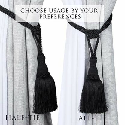 BEL AVENIR Curtain Tiebacks Tassel Drapery Tie-Backs Rope Handmade Holdbacks Home Office Hotel Decorative - Image 3