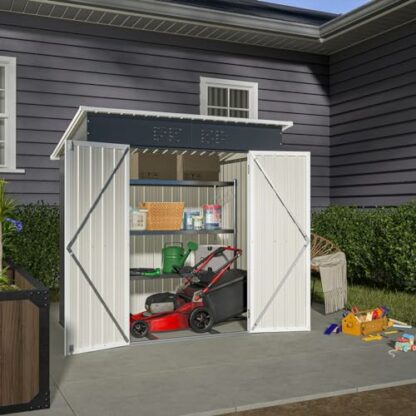 BIRCHTREE Garden Shed Metal Pent Roof Outdoor Storage With Free Foundation - Image 3