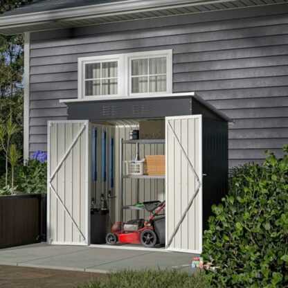 BIRCHTREE Garden Shed Metal Pent Roof Outdoor Storage With Free Foundation - Image 2