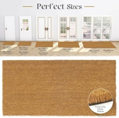 BLADO Coir Matting Natural Coir Entrance Door Mat Indoor Outdoor - Non-Slip Heavy Duty Door mat with thick Coir Bristle & Rubber Back 3 BLADO Coir Matting Natural Coir Entrance Door Mat Indoor Outdoor - Non-Slip Heavy Duty Door mat with thick Coir Bristle & Rubber Back - Image 3