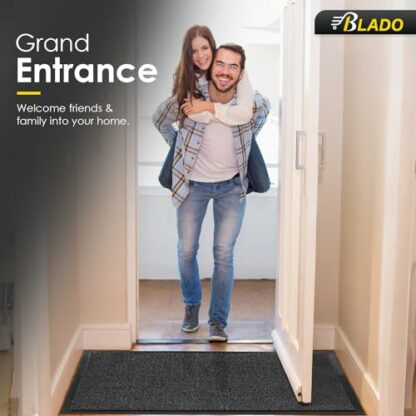 BLADO Door Mat Barrier Mat Non Slip Rubber Mats Washable Light Weight Heavy Duty | Floor Mats Kitchen Rugs Dirt Trapper Doormat Entrance Rug Shoes Scraper Super Absorbent Carpet - Image 4