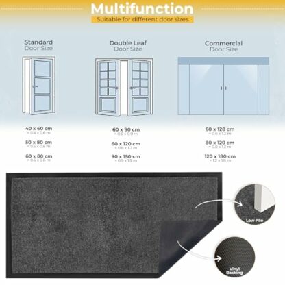 BLADO Door Mats Indoor - Easy to Clean Heavy Duty Door Mat for Indoor & Outdoor - Washable Door Mat, Non Slip Dirt trapper Door Mat - Super Absorbent Front Door Mat 4 BLADO Door Mats Indoor - Easy to Clean Heavy Duty Door Mat for Indoor & Outdoor - Washable Door Mat, Non Slip Dirt trapper Door Mat - Super Absorbent Front Door Mat - Image 4