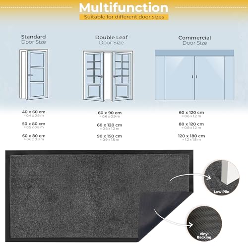 BLADO Door Mats Indoor - Easy to Clean Heavy Duty Door Mat for Indoor & Outdoor - Washable Door Mat, Non Slip Dirt trapper Door Mat - Super Absorbent Front Door Mat - Image 4