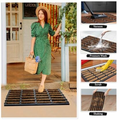 BLADO Tuff Scrape Door Mat - Heavy Duty Door Mat Dirt Removal Natural Coir & Rubber Door Mats Indoor Outdoor Entrance Door Mat for Home, Office and Garden - Image 4