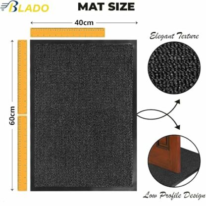 BLADO Washable Door Mats Indoor & Outdoor - Non-Slippery Heavy Duty Doormats Indoor - Stylish & Large Rubber Door Mat - Perfect Dust Grabbing Outdoor & Indoor Door Mat - Image 4