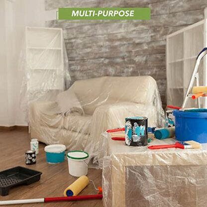 BLOSTM Plastic Sofa Cover - 2 Sofa Storage Bags, Extra-Thick Pet-Proof Dust Covers for Furniture, 600g Durable Waterproof Plastic Covers - 300cm x 137cm 2 PACK 4 BLOSTM Plastic Sofa Cover - 2 Sofa Storage Bags, Extra-Thick Pet-Proof Dust Covers for Furniture, 600g Durable Waterproof Plastic Covers - 300cm x 137cm 2 PACK - Image 4