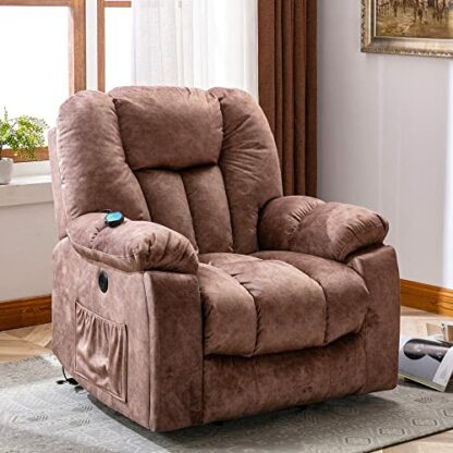 BTM Power Lift Chair Electric Recliner for Elderly Heated Vibration Massage Fabric Sofa Reclining Chair Motorized Living Room Chair with Side Pocket Cup Holders, USB Charge Port& Remote Control - Image 3
