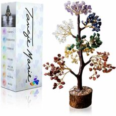 BTkviseQat Tangie Marie Premium Meditation Decor Spiritual Decor Seven Chakra Tree Therapy Meditate Crystal Gemstone Bonsai Tree for Good Luck, Wealth & Prosperity Reiki Life Money Feng Shui