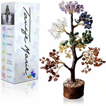 BTkviseQat Tangie Marie Premium Meditation Decor Spiritual Decor Seven Chakra Tree Therapy Meditate Crystal Gemstone Bonsai Tree for Good Luck, Wealth & Prosperity Reiki Life Money Feng Shui - Image 2